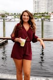 I love this romper! With me being pretty tall, it's hard to find rompers that fit my torso but this fit great!! I love the silky material. - Morgan W.