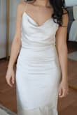 Absolutely loved this dress for the occasion. We postponed our larger wedding but like many other couples wanted to elope instead of waiting, so I needed another dress. I had some minor alterations done on top since I am smaller chested but after that it fit perfectly. I am about 5'1 and with 4 inch heels did not need to hem the bottom it hit the ground in the front and left a bit of a train in the back. Highly highly recommend, great quality dress and looks more expensive than it is ;) - Ivana J.