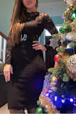 Very sexy! Fits right! Many compliments. The length is just right and the dress hugs body in right places. Now best friends is asking to buy the same dress. Also it has some stretch which makes it even more appealing! Highly recommended! - Maryna H.
