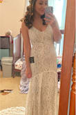 I will be getting some alterations just because I want in lower in the front and the back and to put some padding in the boobs and it's super long in the front so I'll get that shortened too. I don't know why my pictures aren't up and down lol - Maria B.