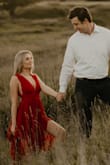 This dress is great --I wore it for my engagement pictures and it was the perfect amount of flare. The top can be a bit loose, but I also chose to not wear a bra. It flows well and has great length --I wore approximately four inch heels and it still swept the floor. - Amanda P.