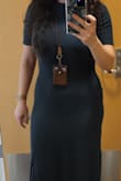 I am all about dresses that look amazing and feel like PJs. This is one of them, the body con style and side slit elevate it above just a maxi which I LOVE. This color is super interesting too: when it arrived at night I was disappointed because it looked almost black? But the next morning I was so happy to see it's this really lovely forest green color. - Taylor W.