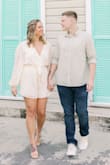 I hesitantly bought this for engagement photos because there wasn't many reviews but I am glad I did! It's adorable. However, its really hard to get in and out of because there is no stretch or zipper so would not recommend if you are going to wear it for a long time/have to pee etc. - Sami V.