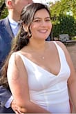 Loved this dress. Very minimal and clean. Everything I wanted in a dress. Wore it on my wedding day! Really recommend for those who are eloping or doing a small wedding. You will not regret it. - Karen G.