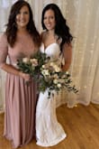 This dress was amazing. Absolutely perfect for my wedding. Everyone loved it and it looked so beautiful. It shapes your body perfectly! Normally I would get a small vs XS but it runs a little big the dress says size 2 but fits like a 4 so size down if you like it nice and fitted. - Kayla D.