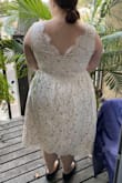 I'm looking for a casual, yet pretty, wedding dress for my outdoor venue. This dress was gorgeous! I was worried about the size because my measurements put me at a 1X, but that was unavailable. I consulted with a store rep via email who was very helpful in deciding whether to try it, and ultimately I ordered it because there's free returns just in case. Wow is it cute... and it had pockets!! The material is not stretchy but it fit me great anyways! I'm so glad I gave this dress a try- I SAID YES TO THE DRESS! - Kaitlyn B.