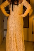 Absolutely love the dress! I will be wearing it as my wedding dress. The only small issue was the zipper got stuck in one part due to the material but is able to zip up with some practice. I loved it from when I first saw it and love it even more now that I got to try it on. - Melodie J.