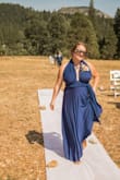 This dress is so fun and versatile, and the fabric is thick and heavy, which is great but if you are big busted like me, you may need to get creative to defy gravity. I purchased for a wedding I was in and have since used it for dancing and other semi formal events. It is cool and breathable for hot days and is one of the most comfortable dresses I own. Practice ways to tie it; I needed some help as the top is very long and a ton of fabric. - Rachel W.