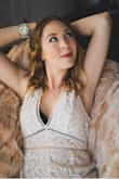 This lace jumpsuit was stunning on the model. The medium was a little loose and short on her but I imagine it would be perfect or maybe a little small on a true medium. Quality is excellent, as usual! - Christine P.