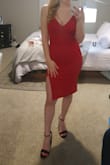 This dress fits me so snug, and is super flattering! There is a bit of cleavage that shows, so if you are looking for something more modest I would look elsewhere (I personally love it!) - Izzie S.