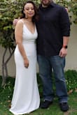 This dress was great for my quarantine wedding. Short girls be prepared to pay at least 40.00 to have the bottom hemmed, it is long. I didn't like the straps, but the dress would not slip down, which was good. Wear a strapless bra, don't go braless, just saying. I gave birth to two kids highly recommend a good body shaper, possibly a tight one. - Maricela P.