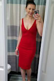 I bought a couple of dresses online from other websites and was disappointed, so when I ordered this I was super nervous. I put it on and it fit like a glove! I'm in between a small and medium and ordered a small and I'm glad I did. This was my Valentine's date dress and my boyfriend, who usually isn't the complimenting type (hes not good with words lol) couldn't keep his eyes off me! Very elegant dress. You will not be disappointed! - Cassandra
