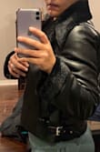 This coat is perfect when it's cold and you want the leather look but keep warm. The inside is super soft and like I mention in the tittle, so cozy. Very comfortable! I love it. - Maria C.