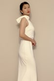That such a beautiful dress. I wore it to the court house. Small is still a little bit big for me. The material is elastic, so don't choose the bigger size than yours. - Yanfang J.