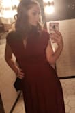 I absolutely ordered this on a hope and a prayer and it was one of the best online purchases I've ever made. The fact that you can literally make the top into whatever you want is what sold me. I also am skinnier on the top and a bit wider from my hips down, but this dress clings in all the RIGHT places and really is so flattering. I didn't have to wear any body shaping underneath or anything. If you are looking for an open back dress that just flows... THIS ONE OS IT!! I LOVE IT.
 p.s im also a mama of 3 ! - Aleah W.
