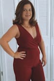 It was the perfect outfit for an afternoon wedding. Fits very nice and snug, it complemented my body and I didn't need to wear shape wear or bra. A bit long for me even wearing high heels but I'm short. The color is perfect just like in the picture. Got lots of compliments - Adriana G.