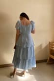 I saw this dress on the homepage and instantly fell in love. I wasn't sure how the fit would turn out since I am shorter with wider hips, but it is perfect and gorgeous! I can't wait to wear this for my bridal shower! It's delicate, a dreamy color, and feels light and lovely all over! It's a timeless dress! It does fit a little loosely in the chest area if you're not as busty, but it works with the whole regency-esque style. - Jessica R.