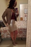 The fit, stretch, and lining is what makes this high quality. Even the matte finish is classy. This is a must have. Pics don't do it justice. Shown here with the Kaylene bodysuit and 42 Gold heels. - Renae R.