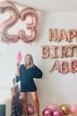 This romper was the perfect mix of comfortable and chic for my 23rd birthday brunch. It did run a bit big throughout my chest/torso area, but I do have a short torso and usually have a bit of a hard time with rompers. Nevertheless, super cute! In one picture I have it buttoned, the other picture I just pulled the two pieces across my chest more then tied the waist belt. I loved it! - Abby H.
