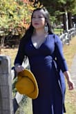 This dress is comfortable and the fabric is nice. It fits me well in size small although I could have gotten a medium. This dress compliments my body shape well. I ordered another black one because I really like it this blue one. Overall, I would recommend this dress. - Belinda X.