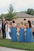 We got married during the pandemic and had originally ordered bridesmaids dresses from a bridal shop- we got word at the beginning of June that the dresses wouldn't be done in time so I panicked and searched Lulus!! I ordered all of my bridesmaids this dress in sizes M-XL. They fit each woman PERFECTLY! The adjustable straps really help each girl fit in it, as they have different bra sizes! I love these dresses more than the original dresses I had picked out! They shipped within days so we got them in time for our July 11th wedding!!! I was SO happy!!! (Pictured is all bridesmaids in three different sizes, but I did try on size M so I listed my personal measurements... it fit perfectly on me, too!) - Ashley L.