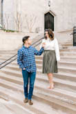 I wore this skirt for engagement photos in December and it was perfect. I love the subtle shimmer. It would be perfect for a holiday party! - Shelbi L.