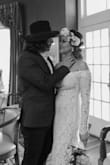 This dress was perfect for our vintage pre wedding photo shoot! The material is good! It is a beautiful dress! The only inconvenience was I couldn't lift my arms, too tight! But other than that, perfect! - Sarai O.
