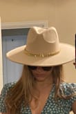 I loved this style, it's nearly identical to the lulus wayward babe hat, but in a different lighter color and has a lovely gold chain embellishment. Great fit! - Charissa M.