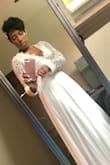 We had our vow ceremony on 12/19/2020 and this was a last minute purchase, as I did not want to wear the actual ceremony dress. I was skeptical at first but it fit perfectly! It's quite detailed and it kept me warm on our chilly day. It does run large and can have tendency to bunch in the back. I only kept the dress size because I was afraid if I went any smaller, the waist would be uncomfortable. Needless to say, I am still getting compliments on this dress a few months later and I will definitely be wearing it again! - Mishawn D.