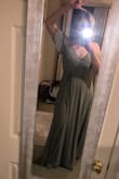 Amazing dress and value for price. The lining feels luxurious, and the wrap tie feels secure. I tend to buy size large because I have broad shoulders and long arms, but I returned the large and bought a medium. (first pic wearing large, second pic medium). The large had too much room in the bust for me but the medium fit perfectly, gave some cleavage without being too revealing. Great length, looks like a custom tailored dress when on. Can't wait to wear this to a wedding this spring. I bought the shoes on Lulus as well and they're perfect with this dress! - Megan O.