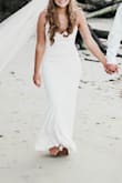 This dress is beautiful, simple, and so flattering. I really believe I ended up loving it more than my $700 dress that I returned to David's Bridal. It photographs so well. It's the perfect true white, and it has stretch, but not too much to where the fabric looks cheap. I also believe that it would flatter almost any body. Only word of advice is: I liked how it looked on me better without a bra, and if going without a bra, you will want some breast petals to wear underneath. Also, for anyone else comparing Lulus dresses as potential wedding gowns, I also tried the Melora White Sleeveless Maxi Dress and the Aisle White Satin Cowl Neck Maxi Dress. The Melora dress was flattering but definitely looked of less quality than this one, and the Aisle White was a funky fit with no give and I would steer clear of that one unless you plan to have it altered. Just cut to the chase and at least try this one! I plan to order it in other colors for formal events in the future. It's just that flattering. - Abigail H.