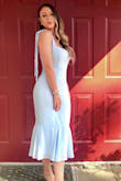 I ordered this dress for a wedding and it fit so well! I ordered a small. I received lots of compliments on it, and it was very comfortable. Such a cute color, style, and is perfect for a wedding or special occasion! The material is soft too! Such a great dress. 11/10 recommend! :) - Arianna T.