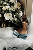These shoes were my 'something blue' for my wedding day and they could not have been better! Perfect height and stability for me, and I was very pleasantly surprised by how comfortable they were as they didn't bother me at all walking/standing all day! - Paige H.