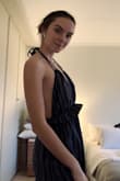 I absolutely love this dress! Casual, adorable and a little sexy. Also love the fabric. It's a bit heavy which gives it great character. And the open back screams warm summer night!!! It's easy to dress up or down depending on the occasion. Add jewelry, fancy shoes or just wear it as it is. All in all, if you are thinking of buying it DO IT. You won't regret it. - Vilma M.