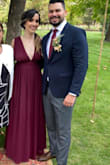 I brought this dress for my sister's wedding (I was her maid of honor), and I ABSOLUTELY loved it!, I felt like a total goddess and got so many compliments.
At first I was a bit nervous about the color (is a mix between red wine and maroon) but it is truly beautiful.
I think the dress is made for taller girls, to me the skirt was a bit long, and also the cleavage, I had mine altered, but other than that I love it! Would definitely recommend - Astrid S.