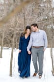 I loved this dress and my photographer did too! I did have a slight issue with trying to keep the bottom of my bra covered, but a strategically placed safety pin did the trick. It was long and beautifully flowy, and I was able to wear leggings underneath for a little added warmth for the outdoor pictures. Overall, I highly recommend! - Sarah H.