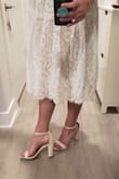 Exactly what I needed. The heel isn't too high. It's thicker and stable. I'm sure my pinky toes will hurt after an hour or more on my feet, but that's to be expected with this style. I'm a size 10 who find some 10s to be to tight, but not this shoe! - Jacquelyn