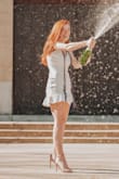 Super comfy and adorable dress! I really liked the ruffles on the bottom that gave it a little dainty touch. It was a little long on my short legs, so I pinned it up a little so it looked like my legs were longer. Would recommend to anyone and worked great for grad photos! - Hailey D.