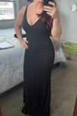 I typically wear a medium in other brands but with Lulu I have consistently worn a small and this fit perfect! I did need to hem a couple inches off the bottom even with heels. I got so many compliments on this and the fabric is soft and stretchy! It's so forgiving and comfortable. - Elise M.