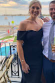 I loved this dress! It fit like a glove and was able to dance in it all night. There is no zipper so I didn't have to worry about that weird bulge it can give. The only downfall was the sticky part at the top to hold the sleeves in place would occasionally roll and show. Otherwise, I loved this dress and would highly recommend! - Logan W.