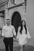 This dress was absolutely perfect in every way. I bought it on a whim for our engagement photos (literally 3 days before, and it ended up being the only dress I wore. The material can get wrinkled when you sit but I steamed it before hand and it was amazing. The sleeves are long but the "loose look" made it look stunning because of the elastic cuff at the wrist. I could have sized down but I was worried the butt would be too tight. Overall, the large was perfect but the medium would have also been perfect! - Aubrey B.