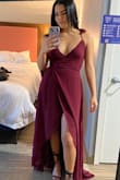 The dress looked amazing! At first, I was a little eh about it because I couldn't tie it correctly. Once I figured it out, I felt so beautiful! I wore it to a wedding and everyone kept complimenting and looking at me ! I got a size small and I'm usually a medium so i would say it runs a little big. - Diana M.