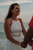 This 2 piece is so comfy. I wore it for engagement pics and definitely will wear it again for other bridal events. I got a lot of compliments and it fit me true to size. - Chelsea C.