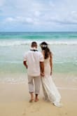 We had six weeks from the time we planned our wedding until we got married. The dress arrived quickly and fit like a dream! The only alteration I had was to add cups so I wouldn't have to wear a bra. It was stunning and comfortable and I couldn't be happier. - Summer M.