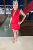 Ladies I wore this for my 40th birthday and felt beautiful! With dressy earrings and shoes, it's perfect. I'm curvy and it fit like a glove. - Crystal P.