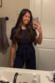I wore this jumper for my graduation pictures and I absolutely loved it. It runs a little big but not enough to bother me. The material is nice and is exactly as pictured. Super cute and got lots of compliments! - Hannah P.