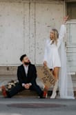 I loved this dress for my city hall elopement! It was extremely comfortable and just what I was looking for. It's a true white color but not see through. I paired it with a pearl veil and white tall boots for a chic look. :) - Riley H.