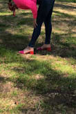 I wear these with everything! They add a great color pop. The heel height is amazing. I have walked A LOT in these and no issues! - Taylor B.