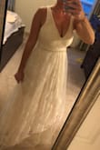 I bought this for an elopement. It was a quick buy and I was so happy with the results!  This dress is easily worn with a bra which, is important for a girl like me with a big bust. - Karena H.