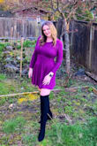 This is my first pair of OTK boots. I don't like super high heels as an already tall girl (5'10") so I love that the heel is short. Very nice quality material. My only complaint is that they don't seem to stay up for very long, maybe I need to try double knotting the tie string. - Samantha H.